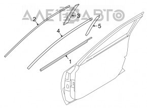 Молдинг дверь-стекло центральный передний левый Nissan Maxima A36 16- хром