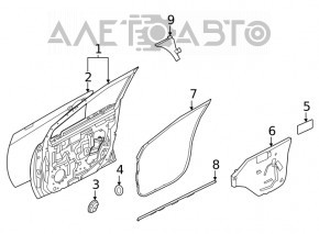 Уплотнитель двери передней левой Nissan Sentra 20-