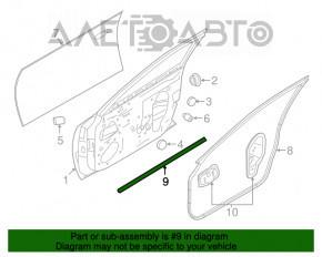Уплотнитель двери передней левой Nissan Maxima A36 16- нижний