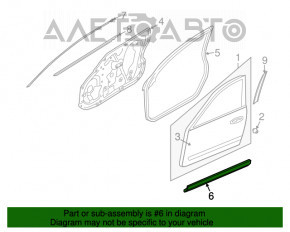 Уплотнитель двери передней левой Infiniti G25 G35 G37 06-14