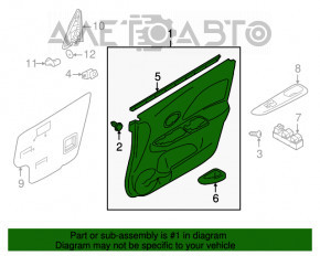 Capacul ușii cartela dreapta față Nissan Versa 12-19 SUA gri, plastic îmbătrânit