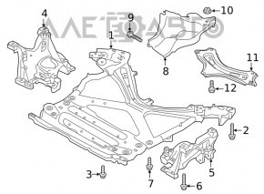 Suportul de cadru frontal dreapta Audi Q5 80A 18-