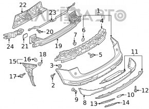 Absorbantul de bara spate dreapta Audi Q5 80A 18-