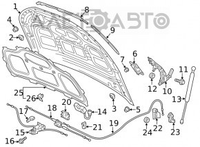 Capota de blocare a capotei stânga Audi Q5 80A 18- nou OEM original