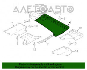 Protecția podelei dreapta Audi Q5 80A 18-21 este lovită, zgârieturile.