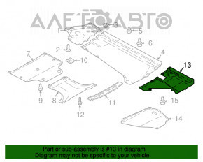 Protecția fundului spate stânga Audi Q5 80A 18- este ruptă.