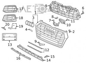 Каркас решетки радиатора grill Audi A6 C8 19-