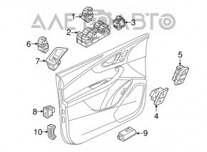 Кнопки памяти сиденья двери передней левой Audi Q5 80A 18-24 черн