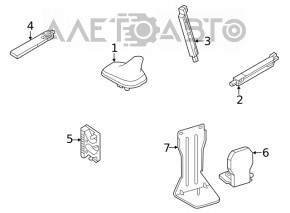 Кронштейн telephone Antenna Booster Amplifier задний левый Audi Q5 80A 18-24