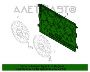 Диффузор кожух радиатора голый Audi Q5 80A 18-24 под два вентилятора