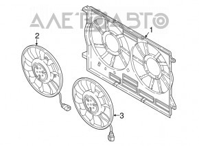 Difuzorul carcasei radiatorului gol Audi Q7 16- 2.0T, 3.0T cu 2 ventilatoare noi aftermarket.