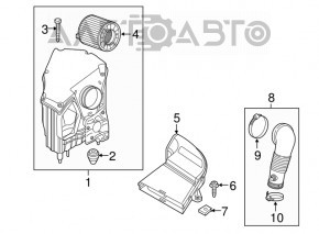 Воздухоприемник Audi Q5 80A 18-24 тип 1