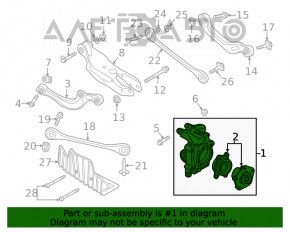 Butucul roții spate stânga Audi Q5 80A 18- ruginit.