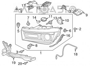 Suport far stânga față Audi Q5 80A 18-20 nou OEM original