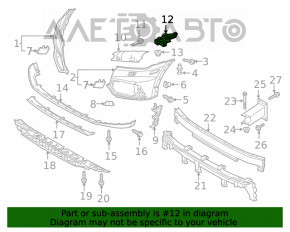 Montare aripa stângă a bara de protecție față Audi Q5 80A 18- ruptă fixare