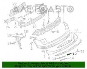 Capacul carligului de tractare pentru bara spate stanga Audi Q5 80A 18-20 nou original OEM