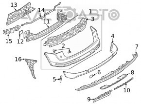 Крепление заднего бампера правое Audi Q5 80A 18- новый OEM оригинал