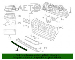 Capacul grilei inferioare a bara de protectie fata Audi Q5 80A 18-20 zgarieturi, nisip