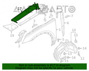 Capacul aripii stânga spate interioară Audi Q5 80A 18- ruptura de fixare