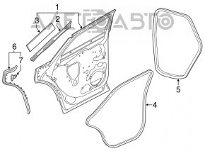 Уплотнитель дверного проема задний правый Audi Q5 80A 18-