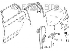 Направляющая стекла двери задней правой Audi Q5 80A 18-