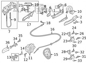 Opritor usa spate dreapta Audi Q5 80A 18 - nou original OEM