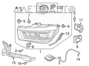 Far stânga față goală Audi Q5 80A 18-20 LED nou OEM original