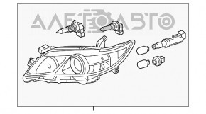 Far dreapta față Toyota Camry v45 10-11 goală, Halogen