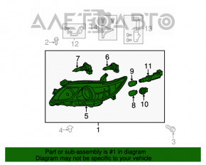 Far dreapta față Toyota Camry v45 10-11 goală, Halogen