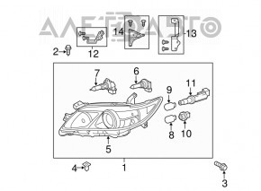 Far dreapta față Toyota Camry v45 10-11 goală, Halogen