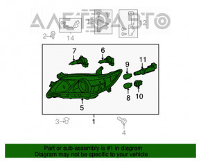 Far dreapta față Toyota Camry v40 10-11 goală, hibrid Halogen