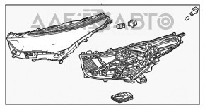 Фара передняя правая Toyota Highlander 20- LED+LED DRL светлая, адаптив