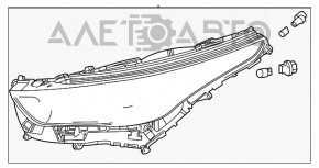 Far dreapta față Toyota Highlander 20- LED+LED DRL luminoasă, topită pentru piese, nisip