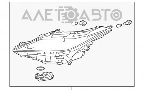 Far dreapta față asamblată Lexus RX350 RX450h 20-22 LED 1 lentilă