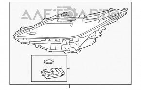 Far dreapta față asamblată Lexus RX350 RX450h 20-22 LED 3 lentile fără AFS