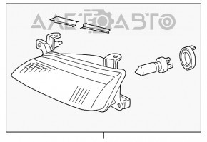 Фара передняя правая Toyota Camry v20 97-99 голая без крышки