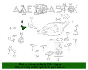 Suport faruri superior complet dreapta Lexus LS460 07-09 nou OEM original