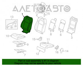 Scaun de pasager pentru Acura MDX 16-20 cu airbag, electric, piele neagră