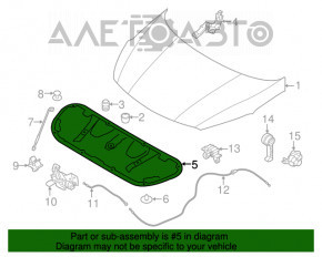 Изоляция капота Kia Forte 4d 14-18