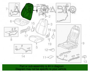 Пассажирское сидение Honda CRV 17-22 без airbag, механич, тряпка черное