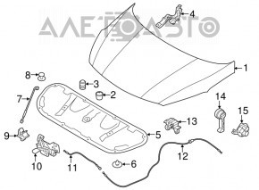 Izolarea capotei Kia Forte 4d 17-18, nou OEM original