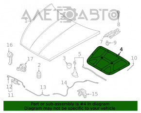 Izolarea capotei Hyundai Sonata 20- original OEM nou