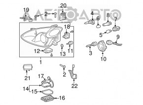 Suport far dreapta, partea de sus, interior Lexus RX300 RX330 RX350 RX400h 04-09