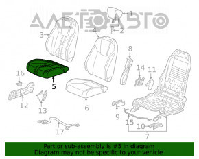 Scaun pasager Honda Insight 19-22 fără airbag, piele neagră, electric, fără suporturi, murdar, electricitate defectă, are nevoie de curățare chimică.