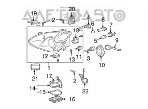 Крышка лампы правая Lexus RX300 RX330 RX350 RX400h 04-09