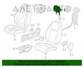 Pernele de scaun din față dreapta Honda Civic X FC 16-21 4d, material textil negru.