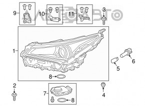 Far dreapta față Lexus NX300 NX300h 18-21 LED adaptiv