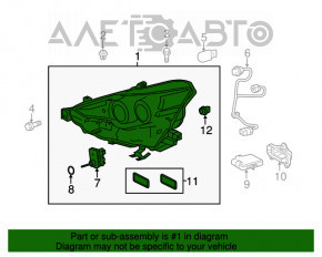 Фара передняя правая в сборе Lexus IS 14-16 LED дорест
