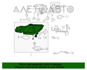 Cadru far stânga față Lexus GS300 GS350 GS430 GS450h 06-11 cu suport rupt, zgâriat, crom umflat