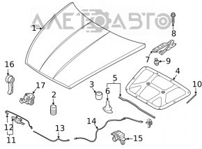 Amortizorul capotei stânga Hyundai Sonata 20- nou OEM original